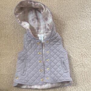 Quilted Kids Vest with Hood - Gray